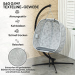 Egg-Shaped Outdoor Hanging Chair, Foldable Swing Hammock with Stand, Gray