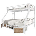 Children's Bunk Bed with Storage & Shoe Cabinet, White
