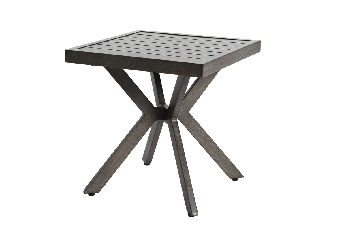 Outdoor Aluminum Square Side Table End Table for Patio, Backyard, Pool, Indoor, Dark Gray