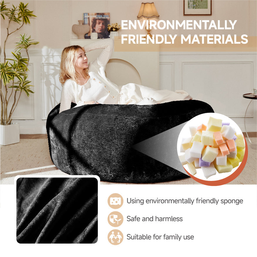 3FT Bean Bag Chair Sofa, Soft Comfortable Reading Chair for Adults, Bedroom/Balcony Use