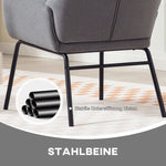 Dining Chair, High Back Thick Padding Metal Legs, Grey