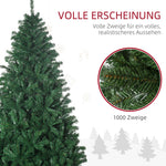 Christmas Tree 1.8m Artificial Fir 1000 Branches Metal Base Green PVC