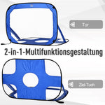 Pop-up football goals, set of 2 portable foldable mini goals with carrying bag, blue