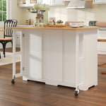 Kitchen Trolley, Mobile Serving Island Drawer Pet Food Area, White
