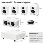 5.1 Wireless Home Cinema System Dolby Atmos WISA Low Latency Monaco Surround Set - White