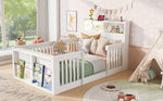 Wooden Single Bed 90x190cm with USB, Light & Storage, White