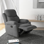 Reclining Armchair, Upholstered Lounge Chair Linen Look, Grey