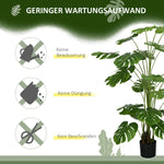 Artificial Monstera Deliciosa, 180 cm with 24 Branches, Green