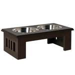 Dog Feeding Station, Non-Slip, 2 L Bowls, Grey