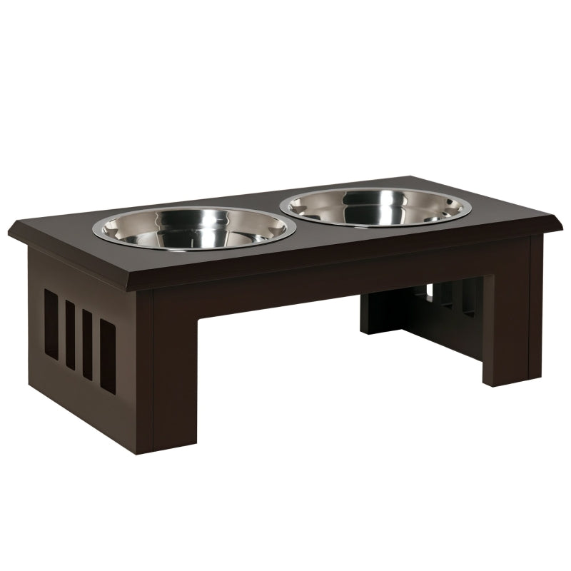 Dog Feeding Station, Non-Slip, 2 L Bowls, Grey