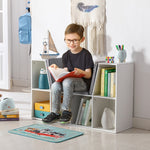 Children's Shelf Bookcase, 6 Compartments, Toy Box, White+Gray