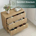Modern Chest of Drawers, 3 Drawer Medieval Country Style Storage Cabinet for Bedroom and Living Room, Oak Wood