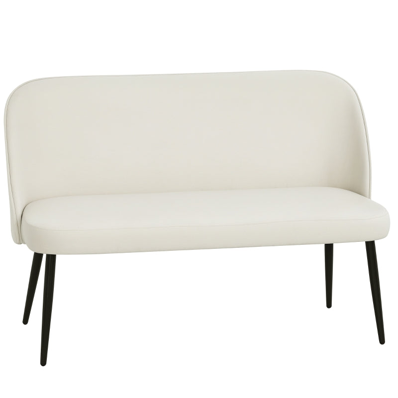 2-Seater Sofa Modern Upholstered Metal Wood Frame Velvety Fabric Beige
