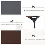 Outdoor Dog Bed, Cooling Raised, Metal Frame, Coffee Brown