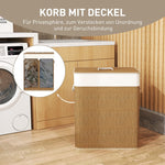 Bamboo Laundry Basket 100L with Rope Handles, Brown