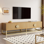 TV Cabinet 180cm 4 Doors Semi-circular Handles Wood Grain Finish