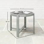 Side Table, Round Weatherproof Balcony, Aluminum Gray