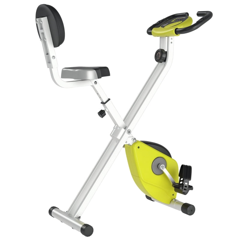 F-Bike Exercise Bike, 8-Level Magnetic Resistance, Height Adjustable, Steel, Yellow/White