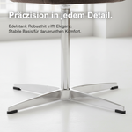 Moby Premium Swivel Dining Chair - Deep Seat High Armrests Stainless Steel Frame - Mocha Fabric