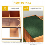 Small Animal Hutch, Dwarf Rabbit Hutch with Asphalt Roof, Fir Wood Orange and Green