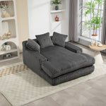 Sofa Bed, Cloud Couch with 3 Soft Pillows, Single Seat, Dark Grey Corduroy