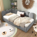 Upholstered Daybed Sofa Bed 90x200cm Pull-Out Slatted Frame, Velvet Grey