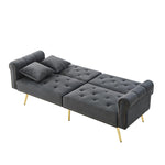Sofa Bed, Modern 2-Seater with 3-Level Adjustable Backrest, Velvet