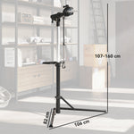 Bicycle Assembly & Repair Stand, 40 kg Capacity Foldable Height-Adjustable 360° Rotatable, Black Metal