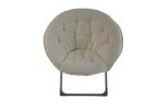 Folding Saucer Moon Chair Portable Soft Sheep's Wool Beige