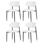 Dining Chair Samuel, Set of 4 Classic Design Metal Frame, White