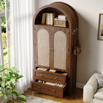 Sideboard Wickerwork Arch Style Double Drawers Storage Vintage