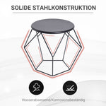 Round Coffee Table with Storage, Nesting, Metal
