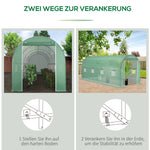 Polytunnel Greenhouse with Window, 500x200x210cm, for Tomato & Plant Cultivation, Green