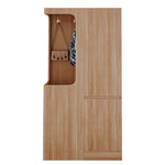 Wardrobe 70x40x170cm Drawers Storage Single Door, Wood Color