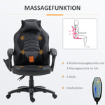 Gaming Chair Ergonomic with Heat & Vibration, Faux Leather