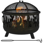 Fire Bowl, Spark Guard & Poker, Ø61.5 cm, Black