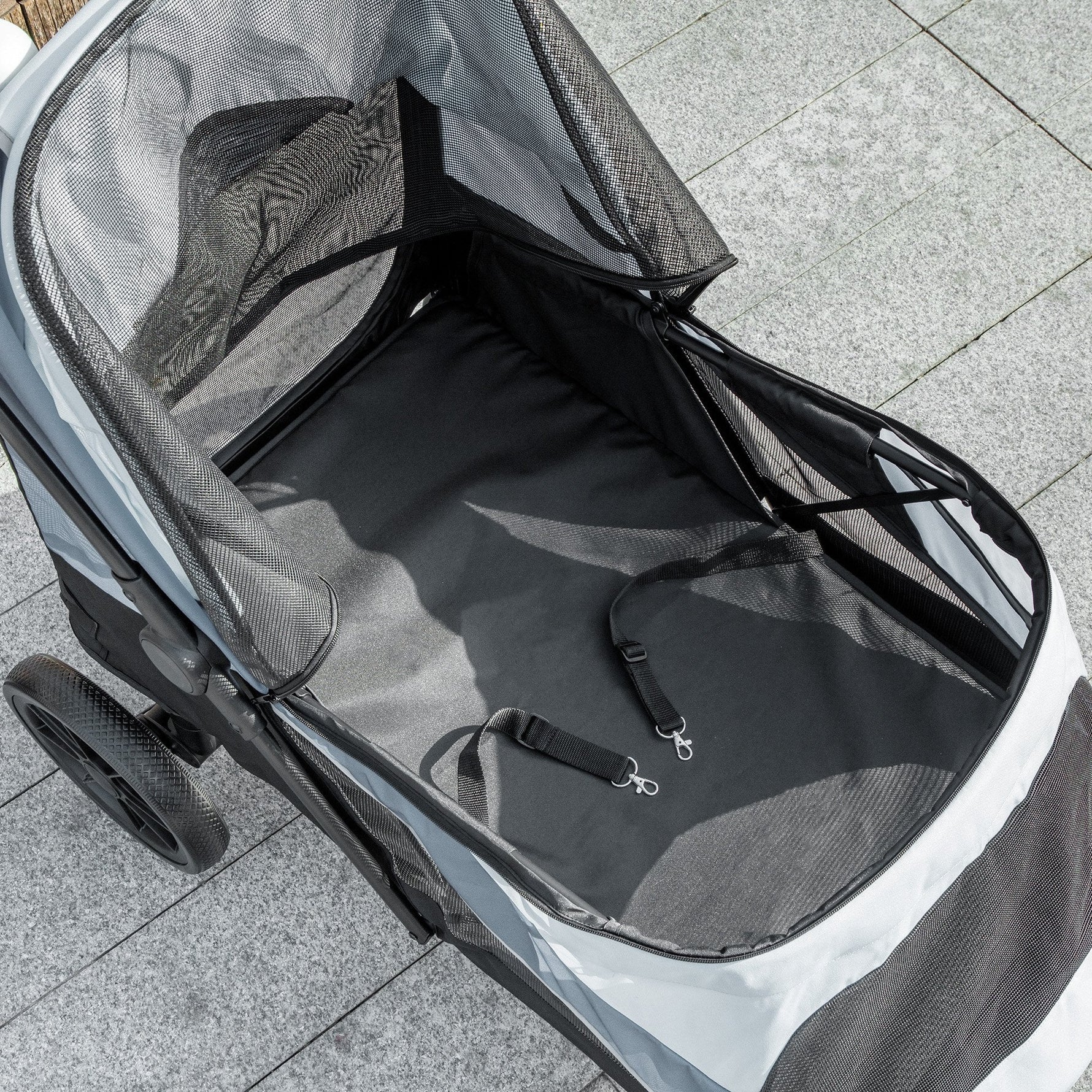 Dog Stroller, Foldable for Large Dogs & Cats, 30 kg, Grey