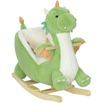 Dinosaur Rocking Animal with Interactive Sounds and Wooden Frame, Green