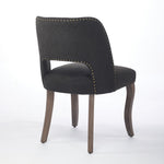 Wooden Dining Chairs Set of 2, Modern Fabric Upholstered Farmhouse Dinner Chair, Black