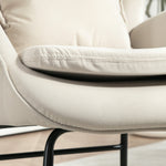 Rocking Chair, Armrests, Velvet, Cream White