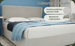 Modern Minimalist Upholstered Bed, Multi-Functional with Gas Lift, Beige