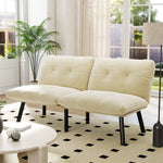 Sofa Bed 2-Seater Foldable Futon - Cream