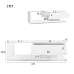 Coffee table, high-gloss white
 Side table, coffee table, with glass and LED effect