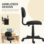 Office Chair Ergonomic Desk, Height-Adjustable Swivel, Black Fabric