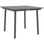 Garden Table Dining Table 4 People Umbrella Hole Slatted Frame HDPE Dark Grey