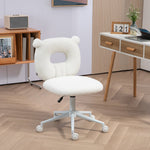 Children's Desk Chair, Height-Adjustable Swivel, White