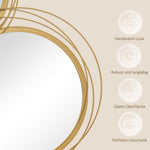 Mirror Set, 4 Round Mirrors Wall Decoration, Elegant Metal