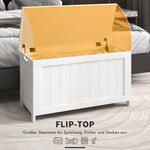 Storage Box Chest, Handle Lid, Living Room Bedroom, White