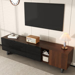 TV Cabinet Low 4 Doors 180x38x50cm - Vintage Wood Grain