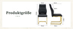 Dining Chairs Set of 2 with High Backrest and Padded Cushion, Black and Gold